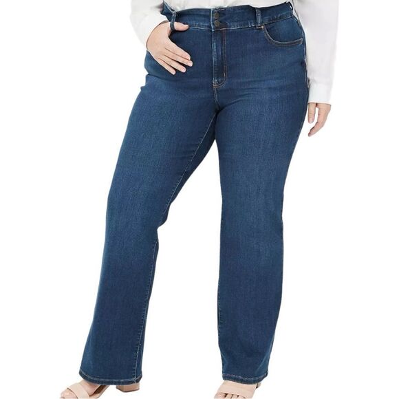 Lane Bryant High Rise Boot Cut Dark Wash Stretch Denim Jeans Size 22S - Picture 1 of 12